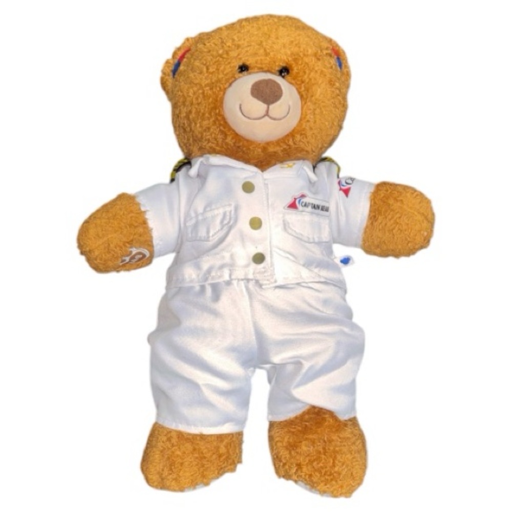 Build-A-Bear Carnival Cruise Bear White Captains Outfit Brown